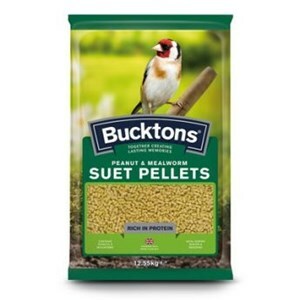 Bucktons Peanut & Mealworm Suet Pellets  - 12.55kg