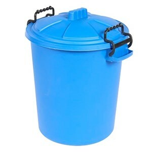 Heavy Duty Dustbin & Lid with Clip Blue  - 50 L      