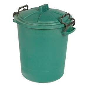 Heavy Duty Dustbin & Lid with Clip Green - 50 L      