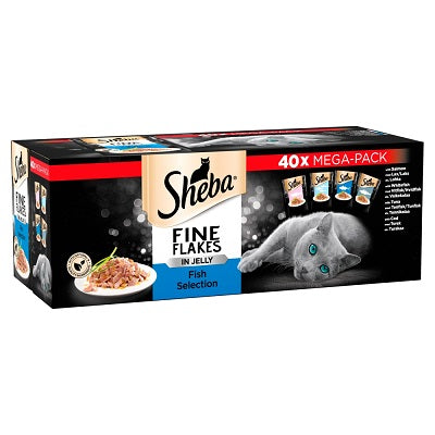 Sheba Fine Flakes Fish Collection in Jelly 40 x 85g
