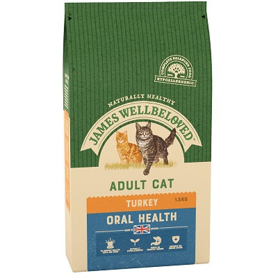 James Wellbeloved Adult Cat Oral Health Turkey - Various Pack Sizes - APRIL SPECIAL OFFER - 18% OFF