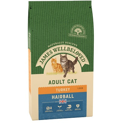 James Wellbeloved Adult Cat Hairball Turkey - Various Pack Sizes - MARCH SPECIAL OFFER - 26% OFF