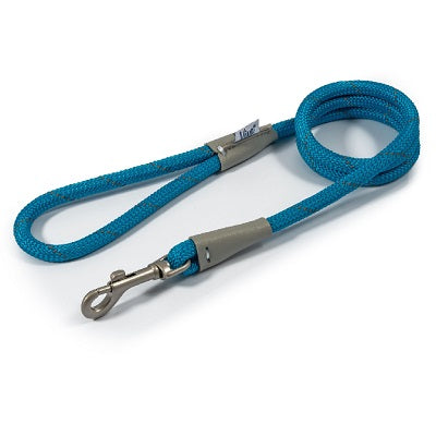 Ancol Viva Rope Reflective Snap Lead Blue - Various Sizes
