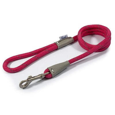 Ancol Viva Rope Reflective Snap Lead Pink - Various Sizes