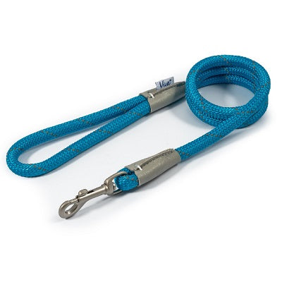 Ancol Viva Rope Reflective Snap Lead Blue - Various Sizes