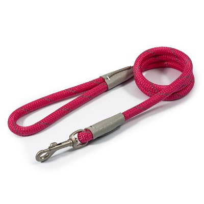 Ancol Viva Rope Reflective Snap Lead Pink - Various Sizes