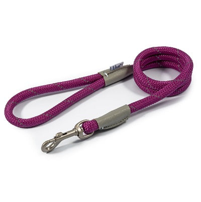 Ancol Viva Rope Reflective Snap Lead Purple - Various Sizes