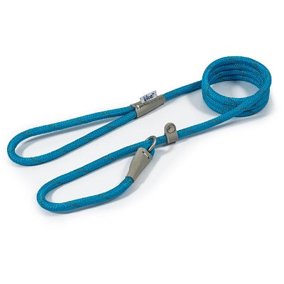 Ancol Viva Rope Reflective Slip Lead Blue - Various Sizes