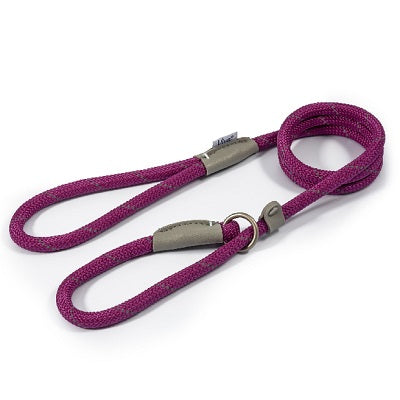 Ancol Viva Rope Reflective Slip Lead Purple - Various Sizes