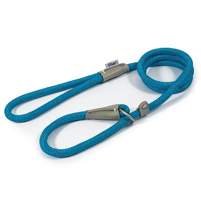 Ancol Viva Rope Reflective Slip Lead Blue - Various Sizes