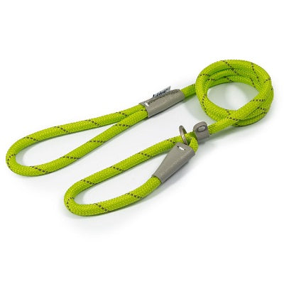 Ancol Viva Rope Reflective Slip Lead Lime - Various Sizes