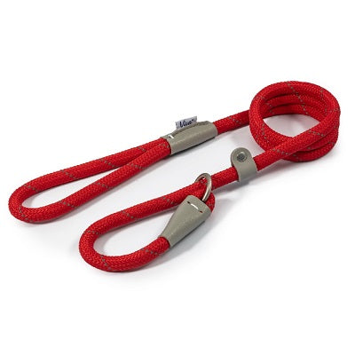 Ancol Viva Rope Reflective Slip Lead Red - Various Sizes