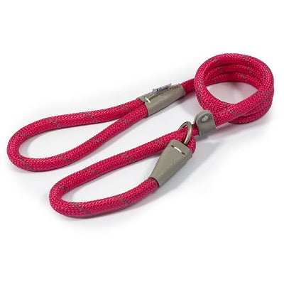 Ancol Viva Rope Reflective Slip Lead Red - Various Sizes