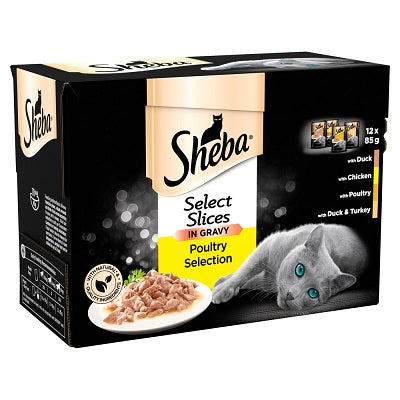 Sheba Select Slices in Gravy Poultry Collection 4 x 12 x 85g