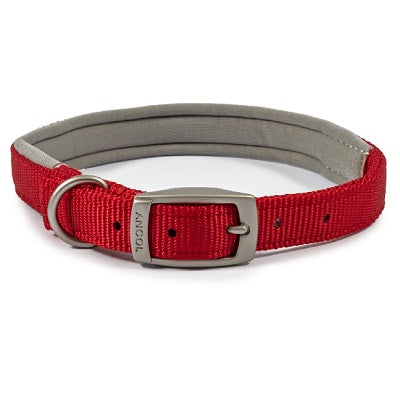 Ancol Viva Padded Buckle Collar Red - Various Sizes
