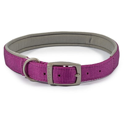 Ancol Viva Padded Buckle Collar Purple - Various Sizes