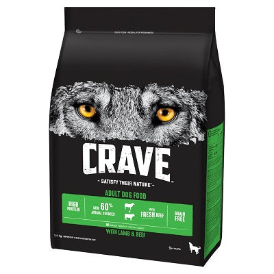 Crave Complete Grain Free Dry with Lamb & Beef 3 x 2.8kg