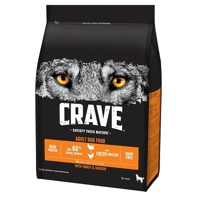 Crave Complete Grain Free Dry with Turkey & Chicken 3 x 2.8kg