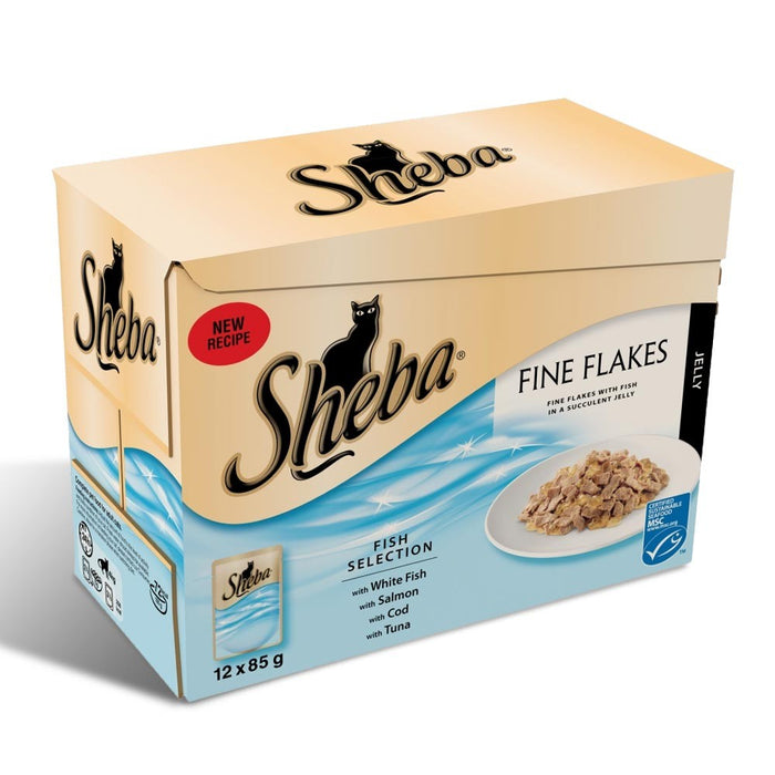 Sheba Fine Flakes Fish Selection 4 x 12 x 85g - APRIL SPECIAL OFFER - 20% OFF