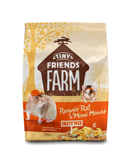 Tiny Friends Farm Reggie Rat & Mimi Mouse Tasty Mix 2.5kg