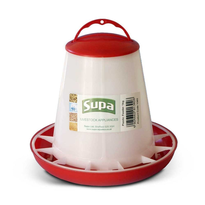 Supa Red & White Poultry Feeder x3 - Various Sizes