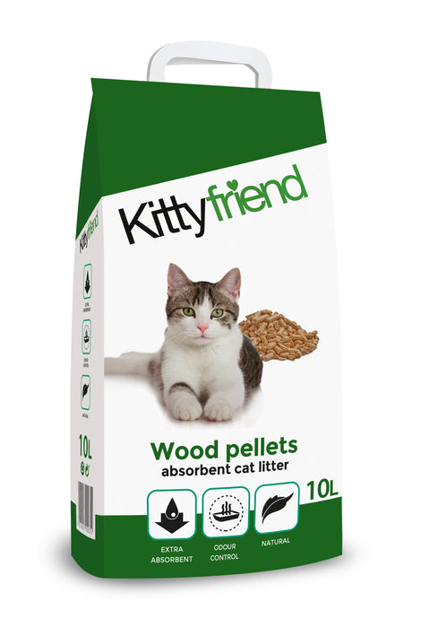 Kitty Friend Wood Pellets Cat Litter 10L
