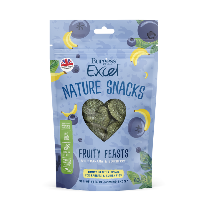 Burgess Excel Nature Snacks Fruity Feasts 12 x 60g