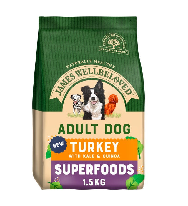 James Wellbeloved Superfoods Turkey with Kale & Quinoa Adult Food - Various Sizes - MAY SPECIAL OFFER - 28% OFF