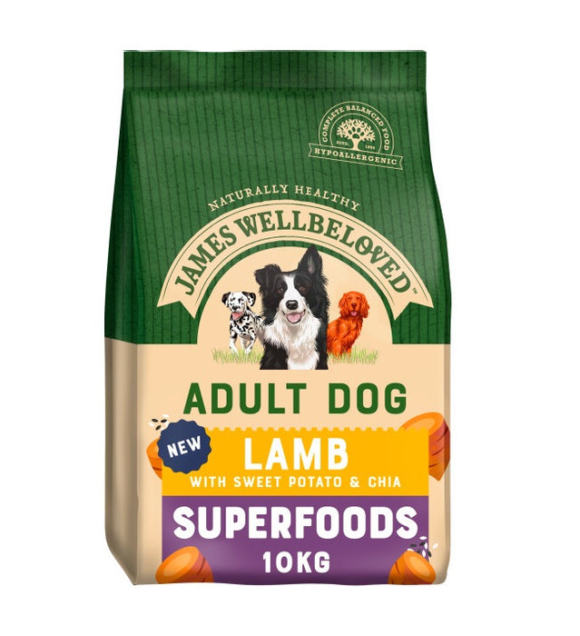 James Wellbeloved Superfoods Lamb with Sweet Potato & Chia Adult Food - Various Sizes - MAY SPECIAL OFFER - 28% OFF