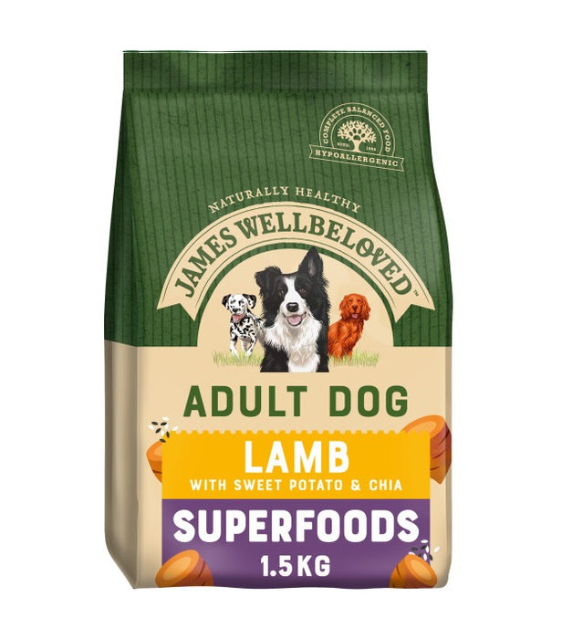 James Wellbeloved Superfoods Lamb with Sweet Potato & Chia Adult Food - Various Sizes - MAY SPECIAL OFFER - 28% OFF