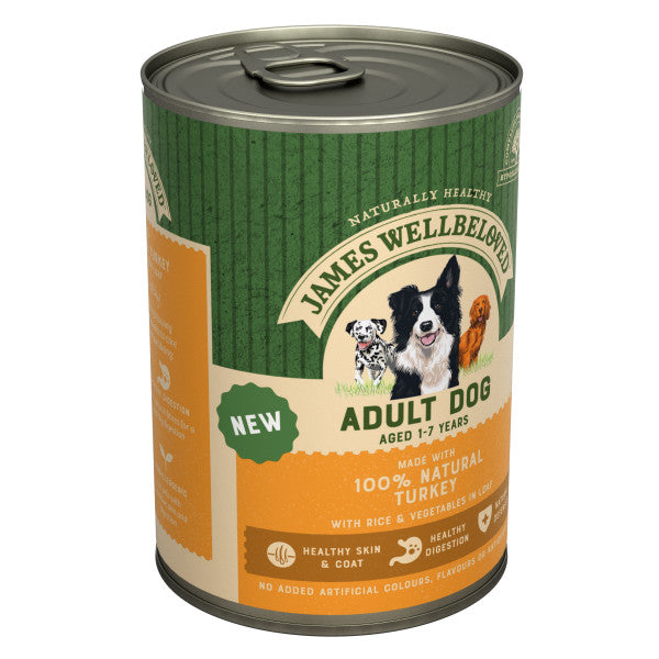 James Wellbeloved Adult Turkey & Rice Loaf Tin 12 x 400g - APRIL SPECIAL OFFER - 13% OFF