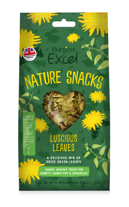 Burgess Excel Nature Snacks Luscious Leaves 6 x 60g