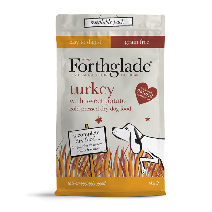 Forthglade Adult Dog Natural Dry Cold Pressed Turkey - Grain Free - 6kg