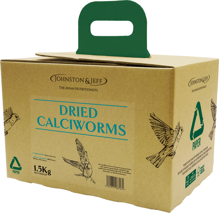 Johnston & Jeff Dried Calciworms in EcoBox - 1.5kg