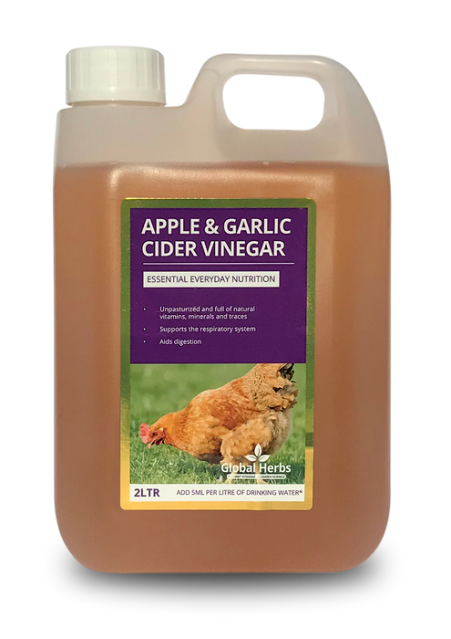 Global Herbs Apple & Garlic Cider Vinegar (Chicken Supplement) - 2 L