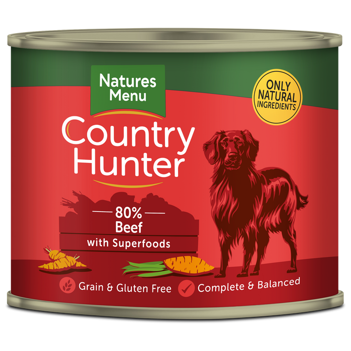 Natures Menu Country Hunter Dog Tins Beef 6x600g