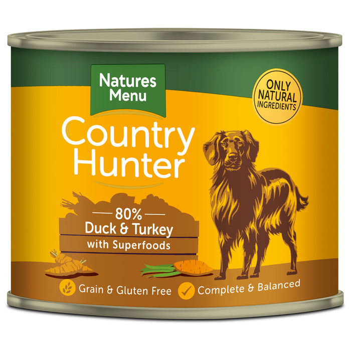 Natures Menu Country Hunter Dog Tins Duck & Turkey 6x600g