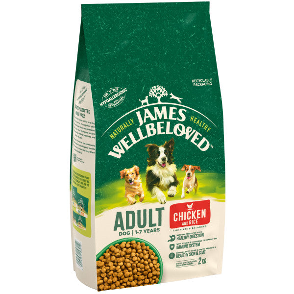 James Wellbeloved Dog Adult Chicken & Rice - Various Sizes - APRIL SPECIAL OFFER - 6% OFF
