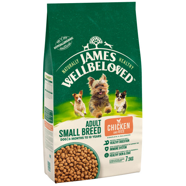 James Wellbeloved Dog Adult Small Breed Chicken & Rice - Various Sizes