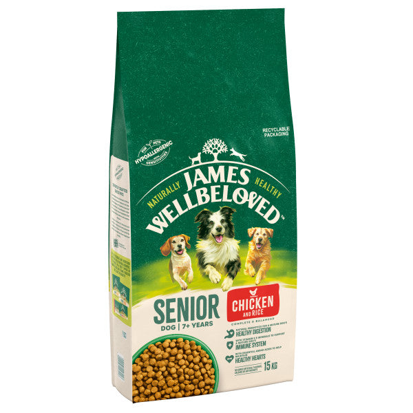 James Wellbeloved Dog Senior Chicken & Rice - Various Sizes - MAY SPECIAL OFFER - 16% OFF