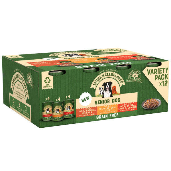 James Wellbeloved Dog Senior Grain Free Mix Loaf Tins 12x400g - MAY SPECIAL OFFER - 12% OFF