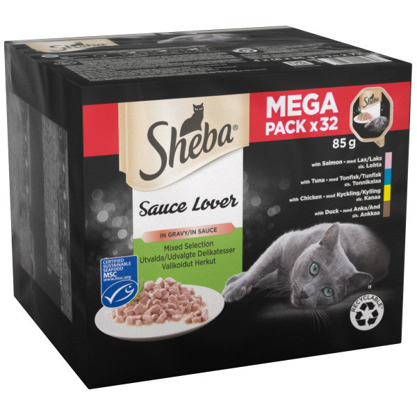 Sheba Tray Sauce Lover Mix 32x 85g