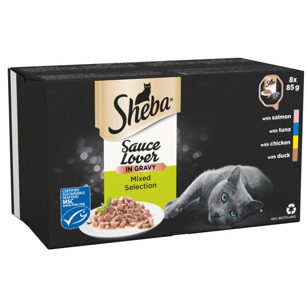 Sheba Tray Sauce Lover Mix 4x 8x85g - APRIL SPECIAL OFFER - 19% OFF