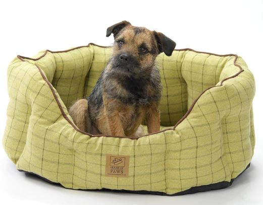 House of Paws Green Tweed Oval Snuggle - Various Sizes