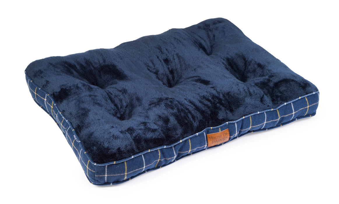House of Paws Navy Check Tweed Boxed Duvet - Various Sizes