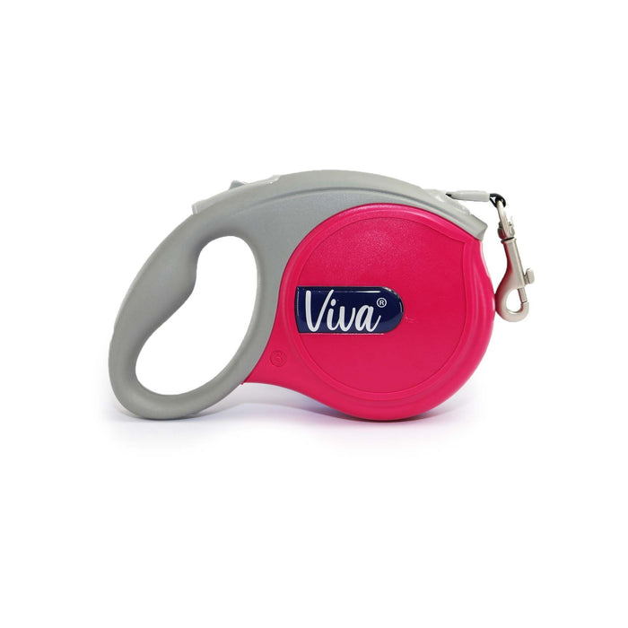 Ancol Viva Retractable Lead - Pink - 5m - Various Sizes