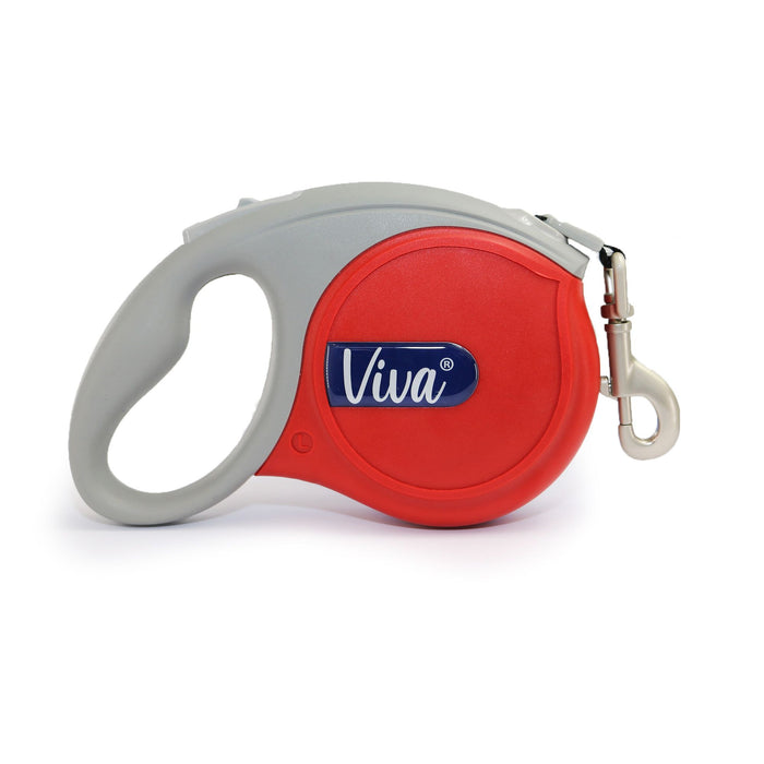 Ancol Viva Retractable Lead - Red - 5m - Various Sizes