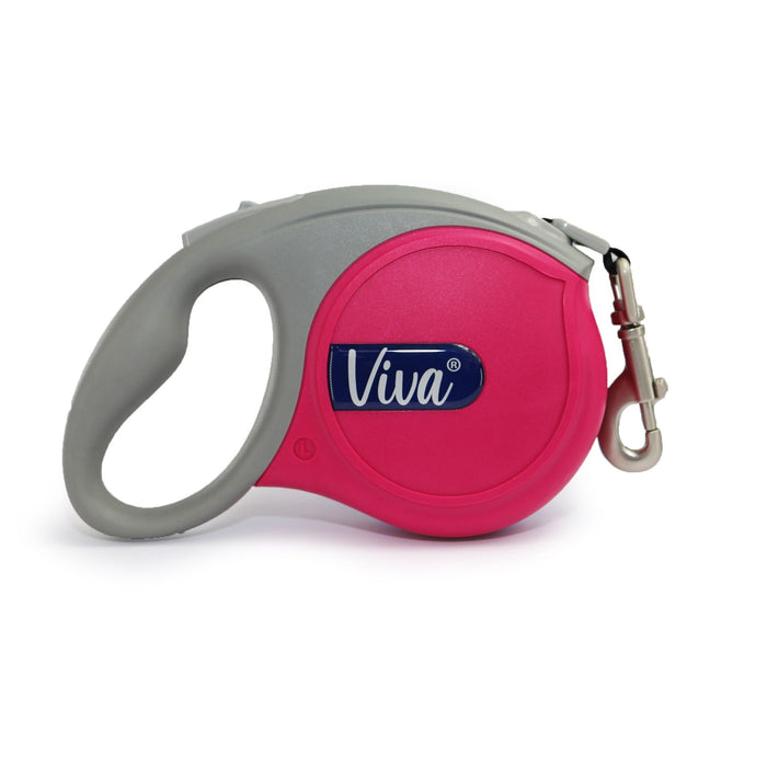 Ancol Viva Retractable Lead - Pink - 5m - Various Sizes