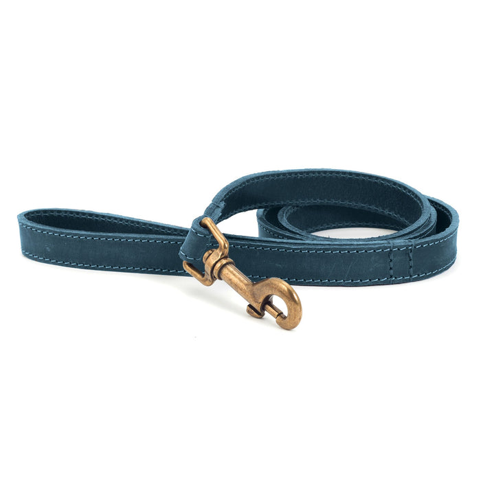 Ancol Timberwolf Leather Lead Blue 1m