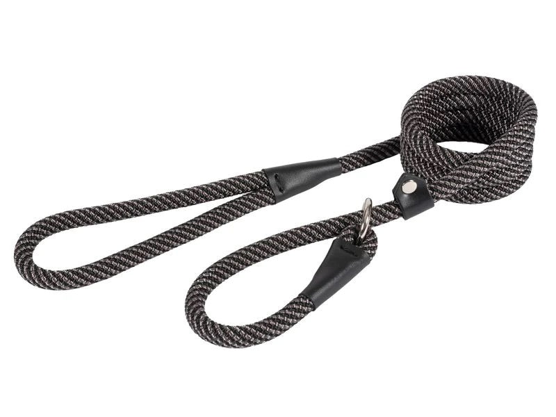Ancol Extreme Rope Slip Lead Black / Grey - 12mm - 1.5m Length